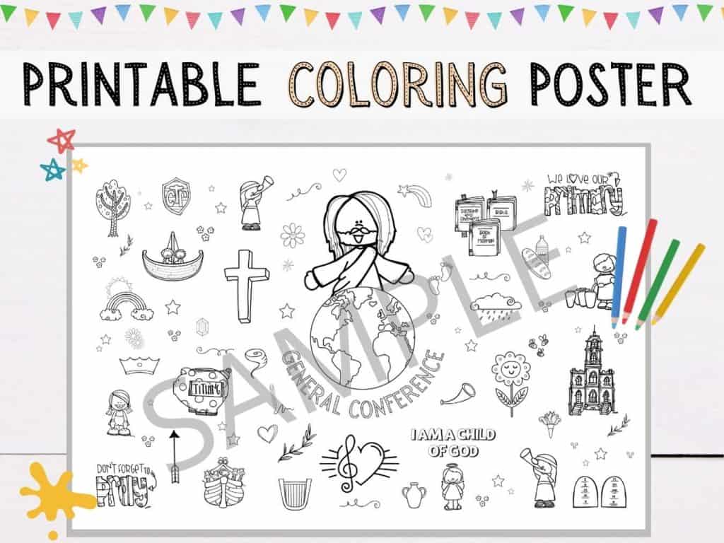 lds general conference coloring poster