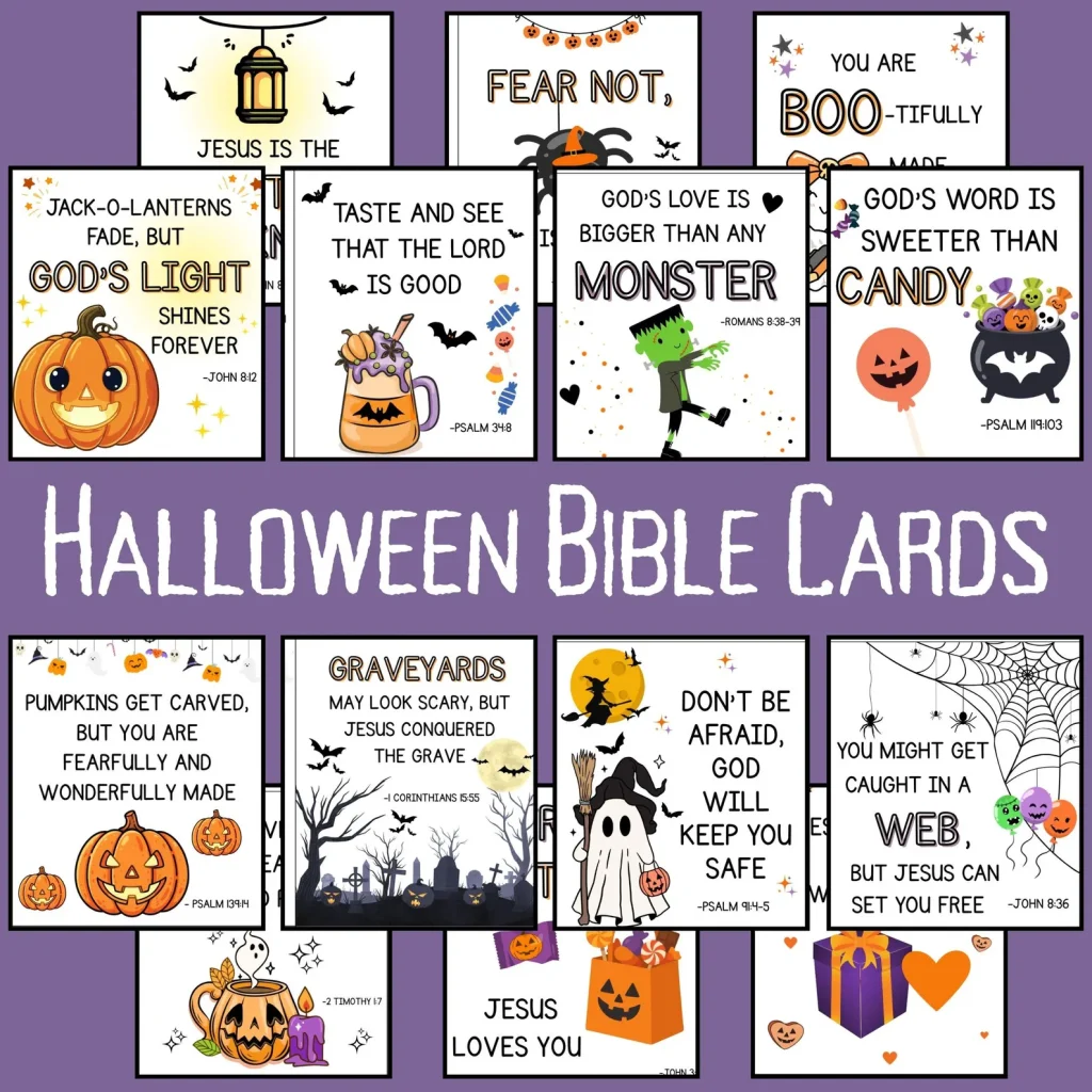 christian halloween bible verse cards