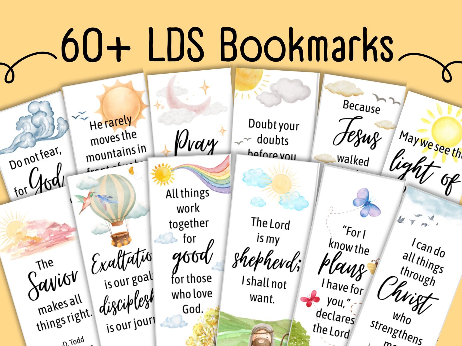 60 Beautiful LDS Bookmarks Full of Powerful Scriptures & Quotes - The ...